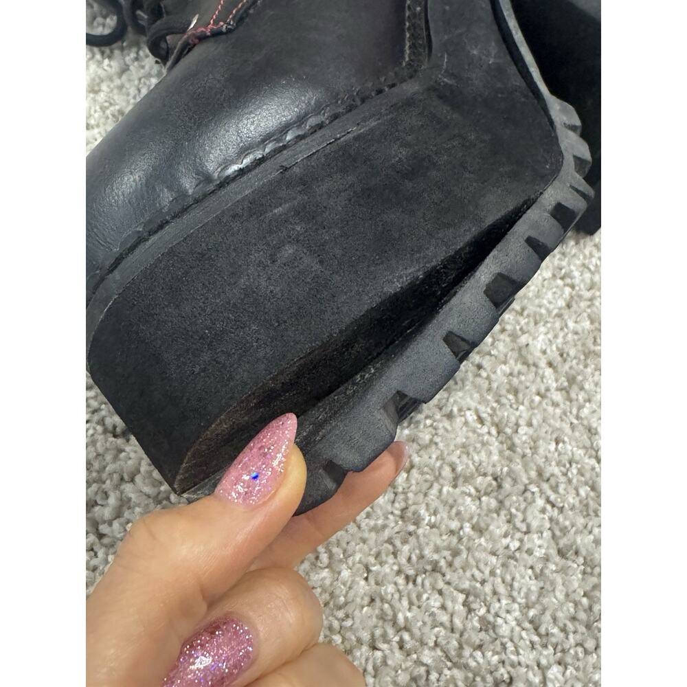 Demonia Assault-100 Black Vegan Platform Combat Boots Side Zip Up Goth Size 8 - Picture 10 of 12